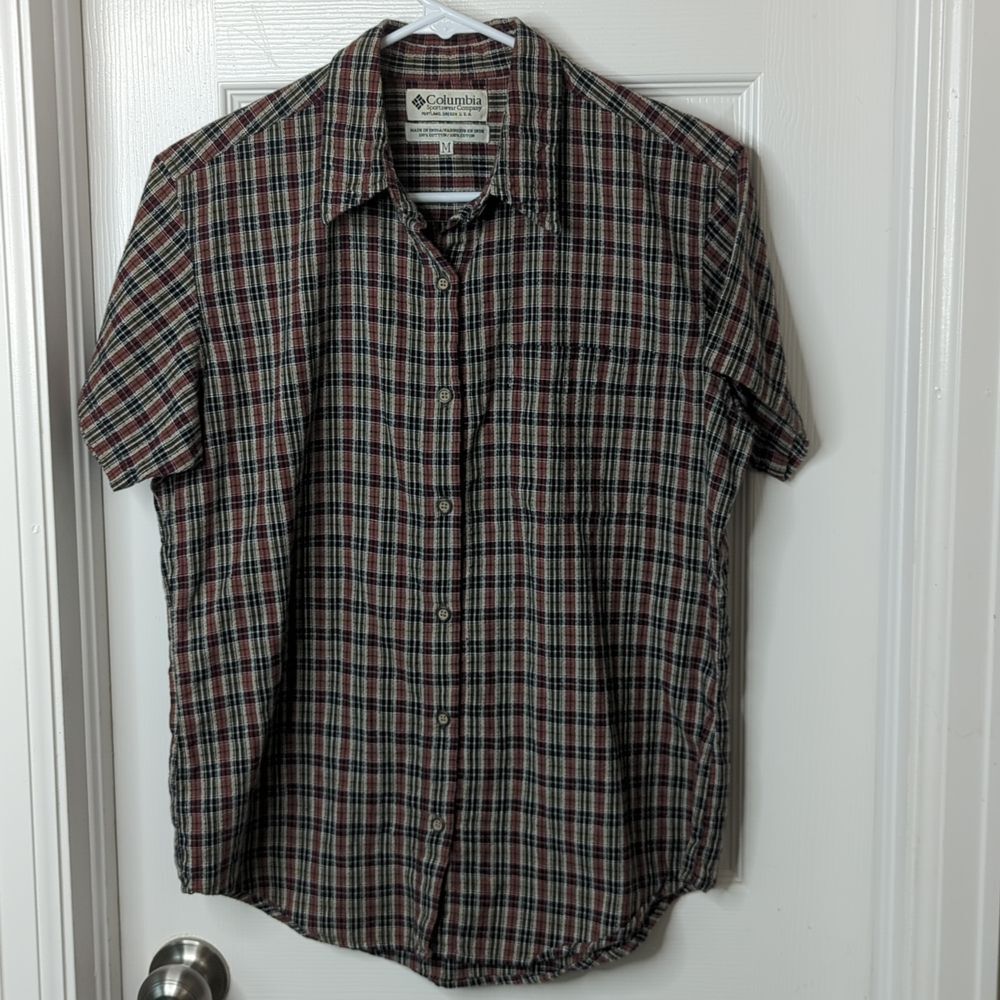 Columbia 100% cotton vintage shirt sleeve shirt size M